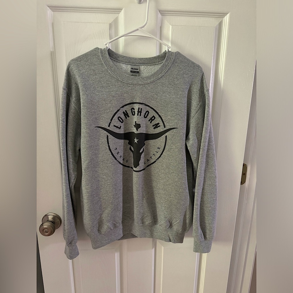 Longhorn Texas Cattle Grey Sweatshirt